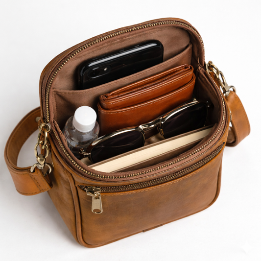 Sac en cuir véritable à bandoulière – Confort et style