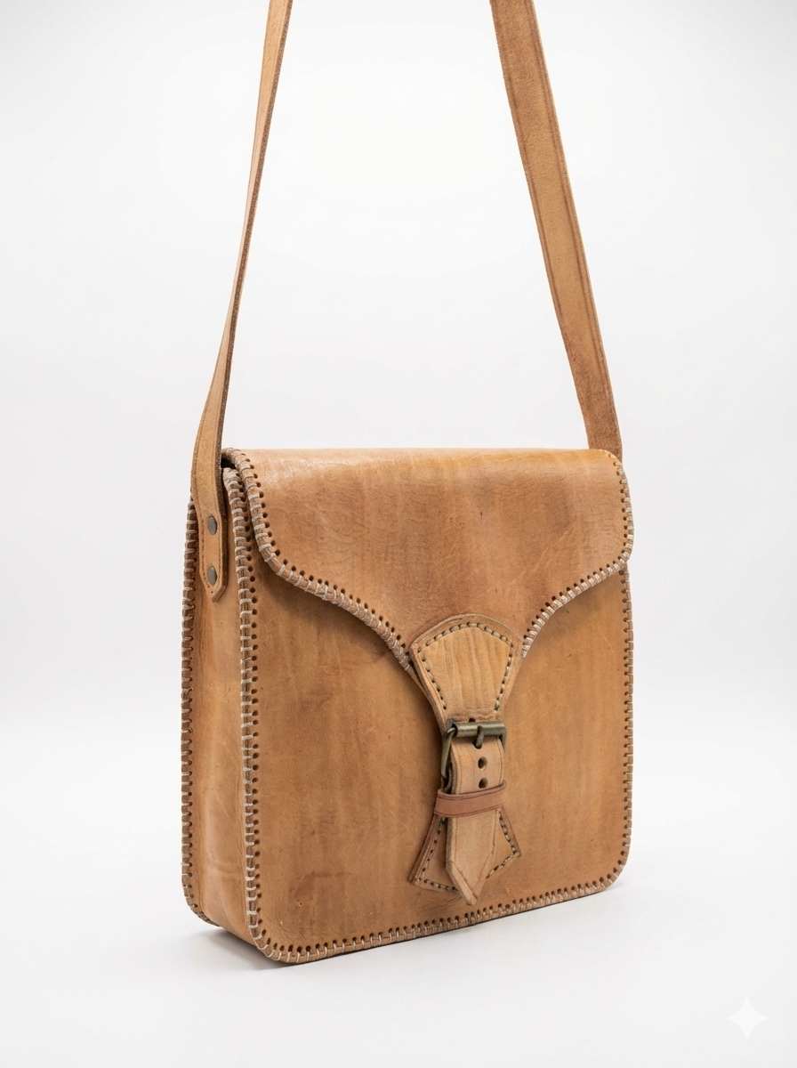 Sac en cuir véritable fait main – Style artisanal