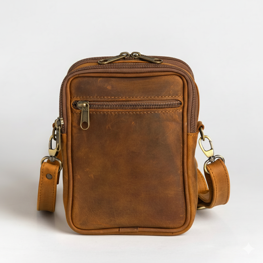Sac en cuir véritable à bandoulière – Confort et style