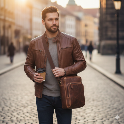 Sac en cuir premium Styloke™ à bandoulière