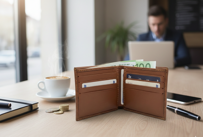 Portefeuille en cuir fait main