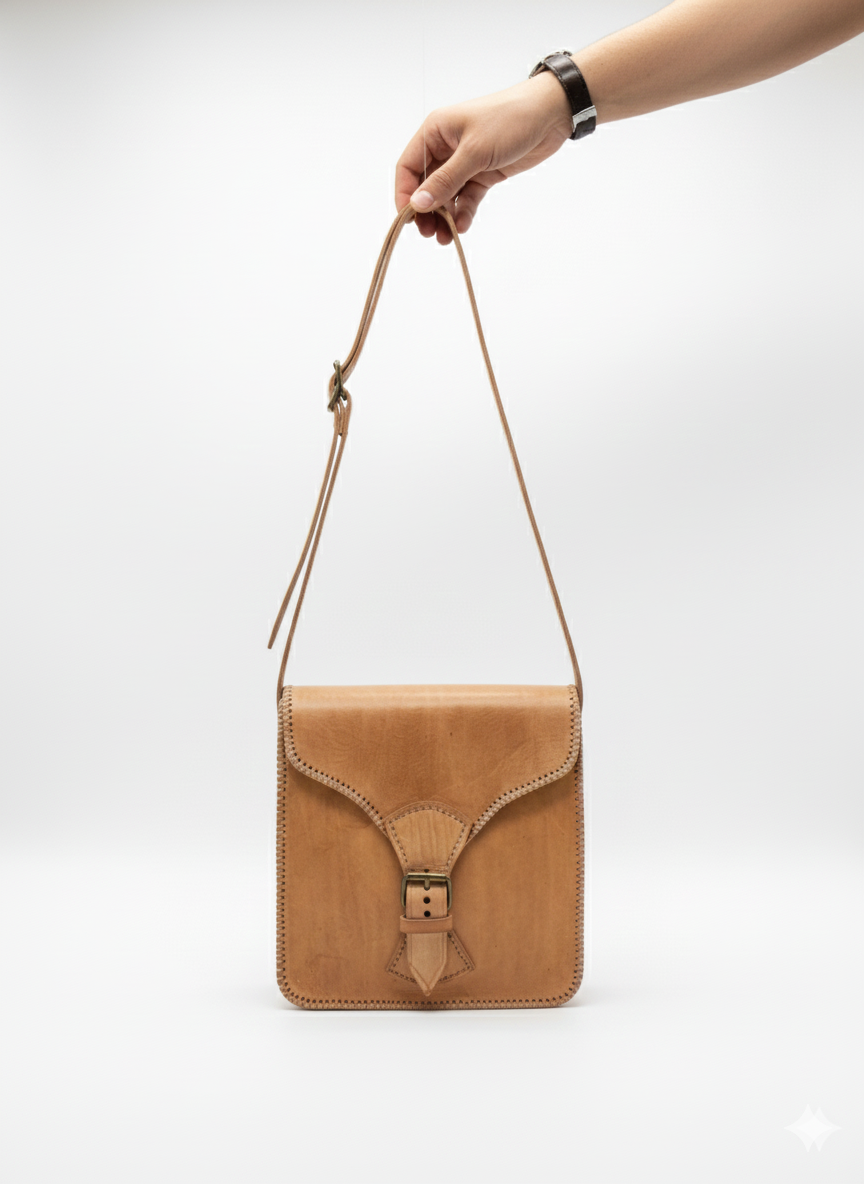 Sac en cuir véritable fait main – Style artisanal