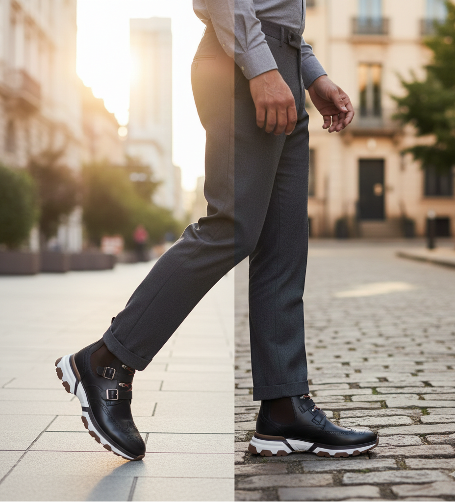 La botte en cuir – Noir châtaigne classique