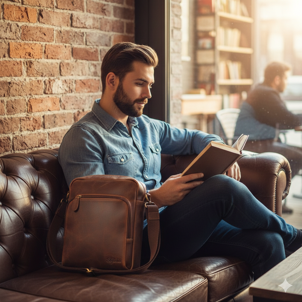 Sac en cuir premium Styloke™ à bandoulière